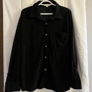 Another item from a Boutique by Rachel Clark. Black button-up corduroy shirt.